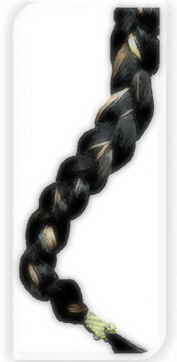 A 14-inch section of my multicolored braid