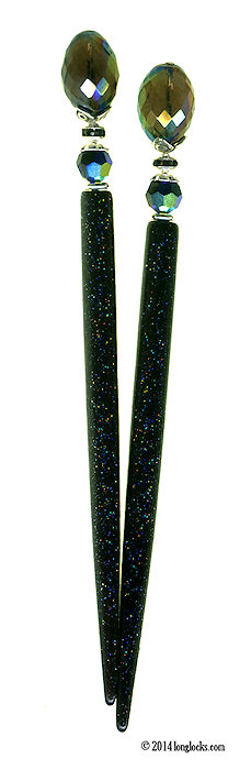 Noir Prism Special Edition HoloStix LongLocks HairSticks - Click to see our full catalog!