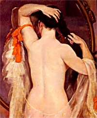 Detail of Nu Au Miroir by Henry Caro-Delvaille - Click to send it as a free postcard!