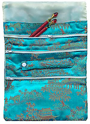 LongLocks Hair Sticks Chinese Silk Jewelry Pouch