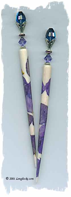 Pansy Blue PetalStix Hair Sticks