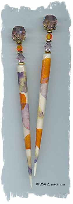 Pansy Garden Petalstix Hair Sticks
