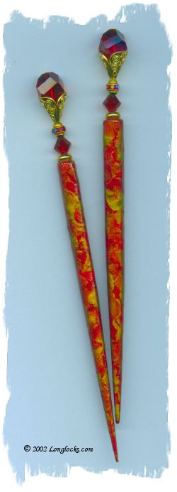 Passion Fire LongLocks ImpressioniStix Hair Sticks