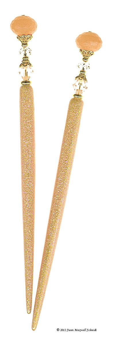 Peach Flash Special Edition LongLocks GlitterStix Hair Sticks