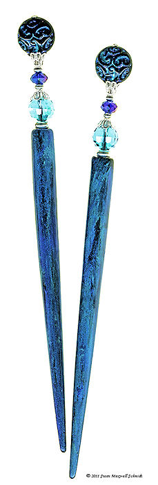 Peacock Plumage LongLocks Design - Click to see our hair jewelry catalog!
