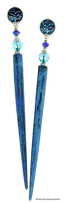 Peacock Plumage LongLocks Design - Click to see our hair jewelry catalog!