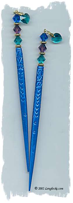 Peacock Prism LongLocks HairSticks