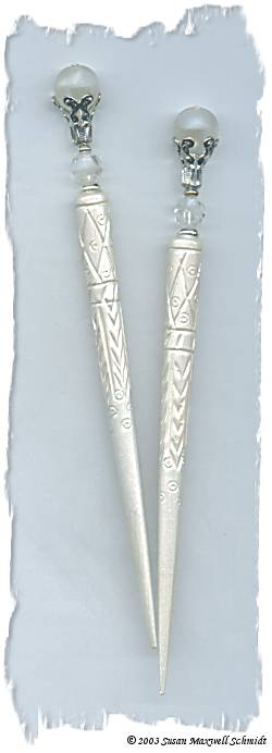 Pearl Satin LongLocks BridalStix Hair Pins
