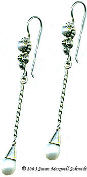 Perfect Pearls Waltzing Willow Geunine Freshwater Pearl and Sterling Silver Earrings