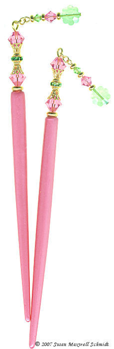 Peridot Rose LongLocks SwingStix Hair Sticks