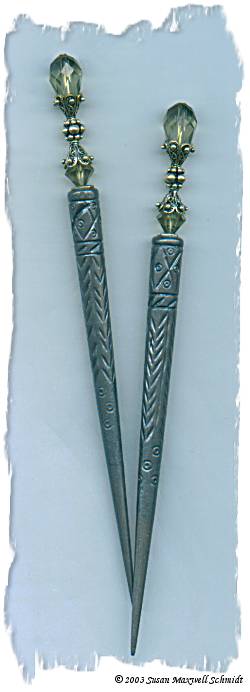 Pewter LongLocks SterlingStix Hair Sticks