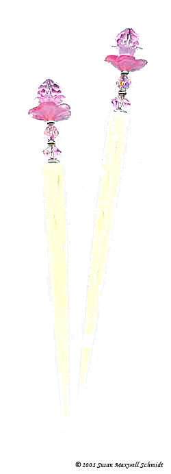 Pink Dahlia PosyStix Hair Sticks