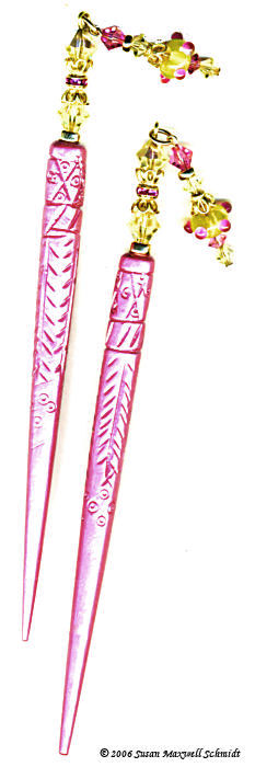 Pink Honeysuckle LongLocks SwingStix Hair Sticks