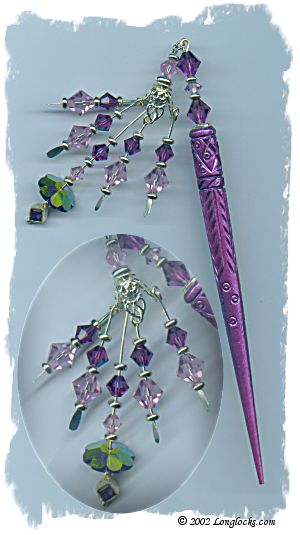 Plum Blossom LongLocks GeishaStix Hair Sticks