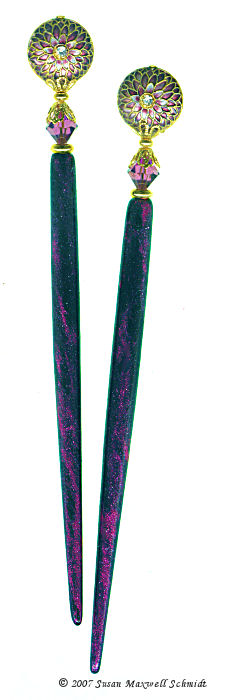 Plum Flower LongLocks FantasyStix Hair Sticks