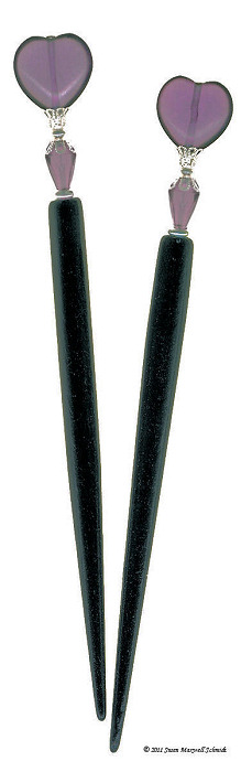 Plum Heart LongLocks Design - Click to see our hair jewelry catalog!