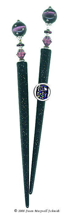 Plum Starlight LongLocks HoloStix Hair Sticks