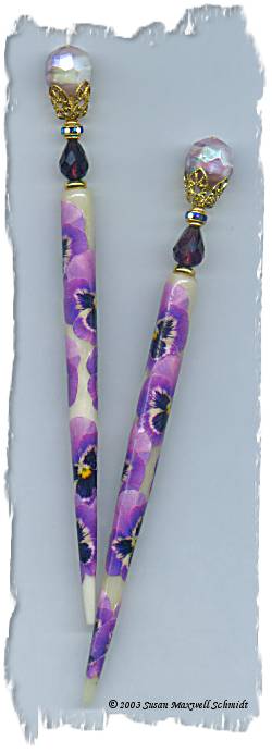 Posh Pansy LongLocks GalleryStix Hair Sticks