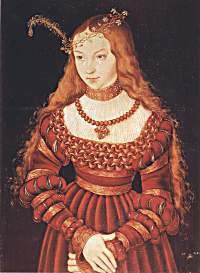 Princess Sybille of Cleves as a Bride by Lucas Cranach the elder - Click to send it as a postcard!