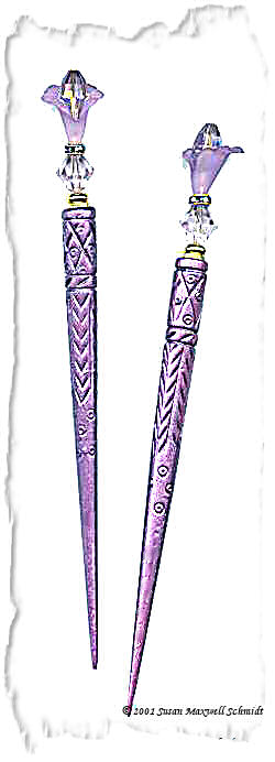 Purple Azalea LongLocks PosyStix HairSticks