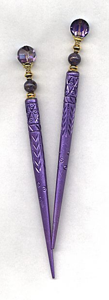 Purple Iris SatinStix Hair Sticks