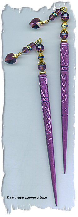 Purple Love LongLocks SwingStix Hair Sticks