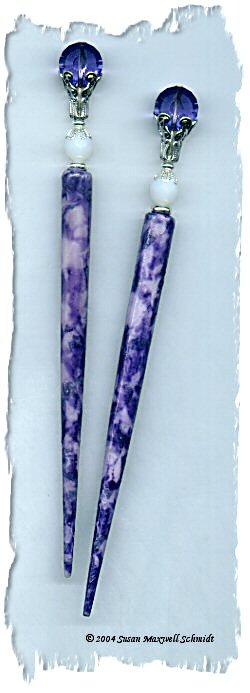Purple Marble LongLocks DecoStix Hair Sticks
