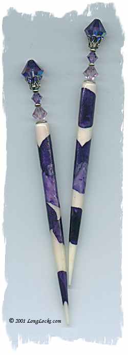Purple Pansy Petalstix Hair Sticks