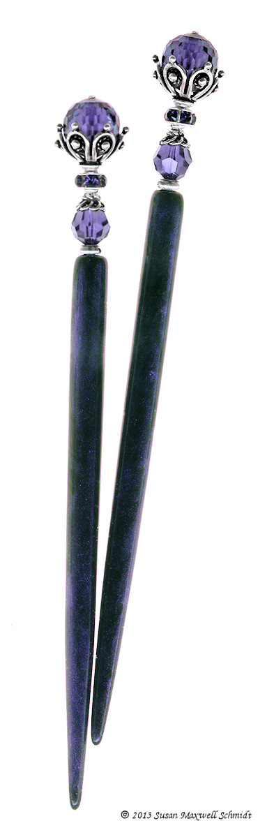 Purple Velveteen Special Edition LongLocks FantasyStix Hair Sticks
