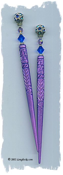Rhinestone Peacock LongLocks GlimmerStix Hair Sticks