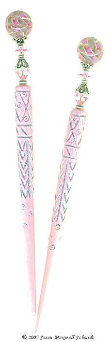 Ribbon Roses LongLocks ShadowStix Hair Sticks