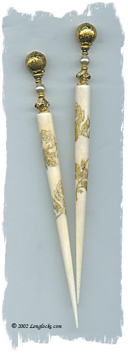 Rose of Gold LongLocks GalleryStix Hair Sticks