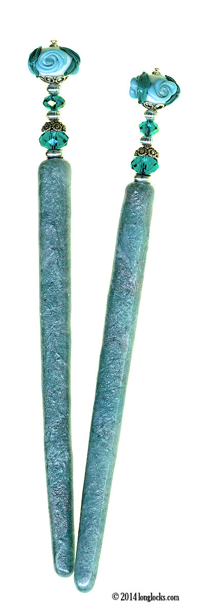 Sea Roses Special Edition LongLocks ShimmerStix Hair Sticks