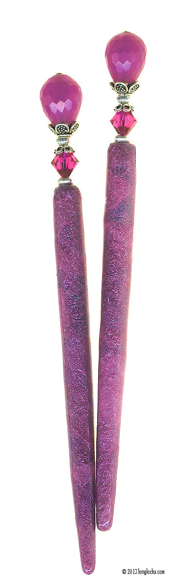 Shimmering Fuchsia Special Edition LongLocks ShimmerStix Hair Sticks