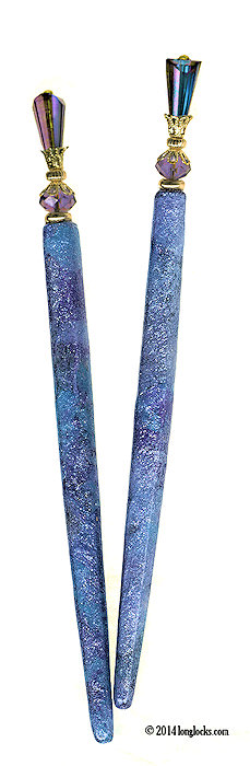 Shimmering Iris LongLocks Design - Click to see our hair jewelry catalog!