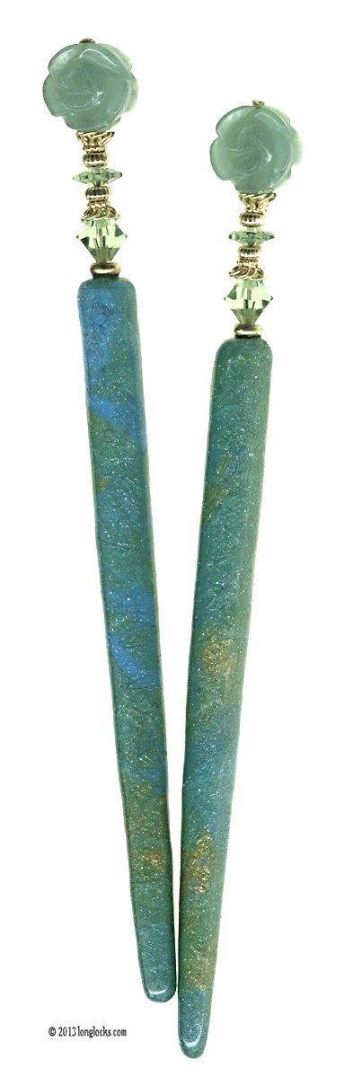 Shimmer Rose Special Edition LongLocks ShimmerStix Hair Sticks