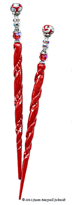 Silvered Cherry LongLocks DuetStix Hair Sticks