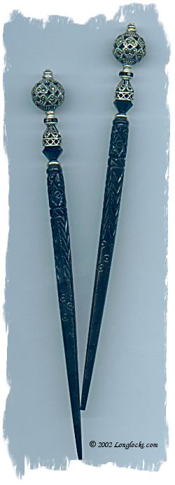Silver Stardust LongLocks SterlingStix Hair Sticks