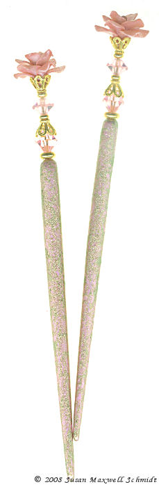 Spring's Blush LongLocks RoseStix Hair Sticks