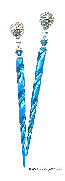 Sterling Globe LongLocks SterlingStix Hair Sticks