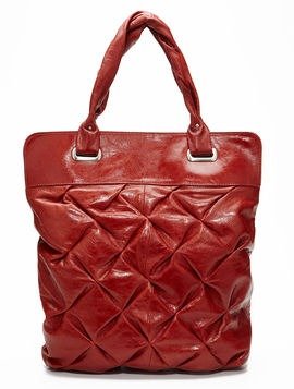 BCBG Crosshatch Tote in Burnt Red