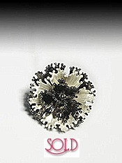 Carissima Bijoux Gunmetal and Pearl Flower Ring
