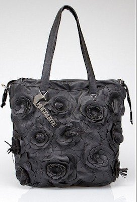 Chocolate Floral Bucket Bag in Black