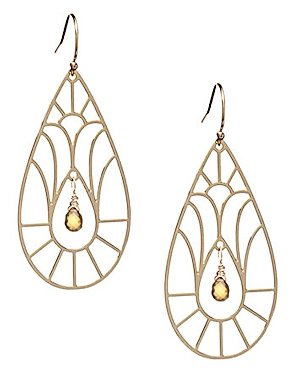 Kris Nations 14kt. Gold-Filled and Citrine Cathedral Earrings