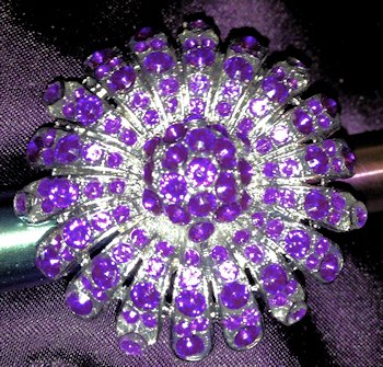 Purple Rhinestone Statement Ring