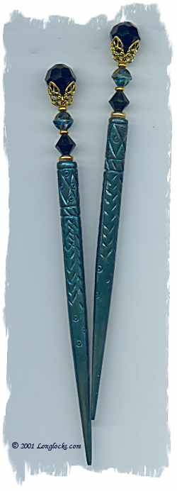 Teal Peacock LongLocks FXStix Hair Sticks