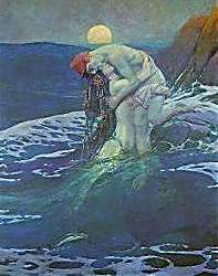 'The Mermaid' by Howard Pyle - Click to see this painting on items available in The Rapunzel Shoppe!