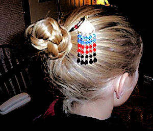 Tierny shows off her mom's Songham Star Custom LongLocks GeishaStix Hair Pin