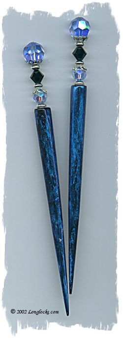 Tuxedo Blue LongLocks FantasyStix Hair Sticks