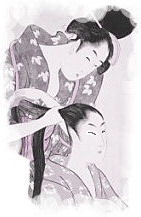 Fine Art Japanese Hair Stick Painting by Utamaro